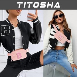 Bolsa para cinturón para mujer con correa extensible y bolsa de chenilla, Rosado, M, Rosa-m