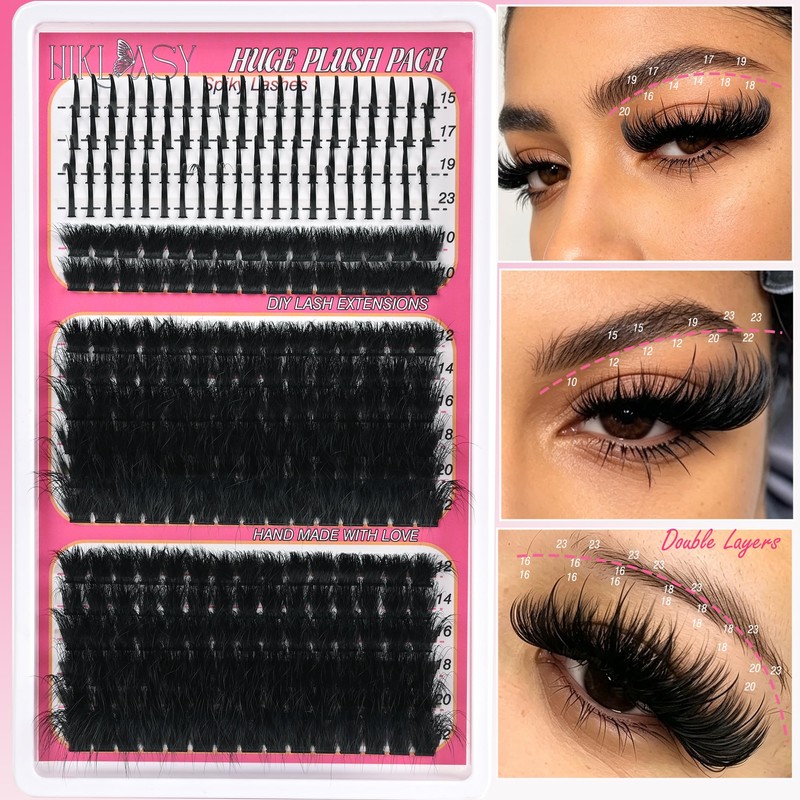260D Anime Lash Clusters with spikes