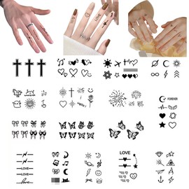 INKARTLINK Tattoo Tech, 16 Sheet Small Semi Permanent Tattoo, Temporary Tattoos, Last 1-2 Weeks, Waterproof, Realistic Look, No Adhesive, No Reflection (2×3inch Small Meaningful Design)