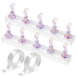 Etercycle Nail Stand for Press On Acrylic Nails Art Display Stand Nail Holder for Painting Magnetic Nails Stand with Double-sided Tape for Home DIY Salon Supplie (Purple)