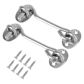 Pack of 2 Latch Door, Latch Door Lock, Stainless Steel Door Hook, Door Latch, Window Catcher, Cabin Door Lock Window Hooks for Gate, Garage, Fence, Window or Shed (10 cm/4 Inches)