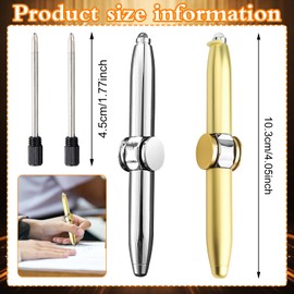 TZQFROCE Pack of 2 Fidget Spinning Pen Anti-Stress Spinning Pen Writing Tool Practical Fidget Spinning Pen Anti-Stress Toy for Children Teenagers Adults