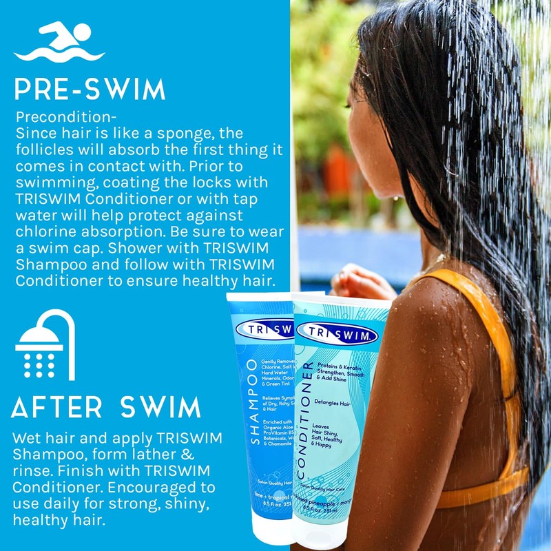 TRISWIM Hair Care Gift Set | Chlorine Shampoo and Conditioner