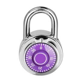 HZSY Combination Padlock 1 Pack, Fixed Dial Combination Padlock with Different Combinations, 2 in. Wide. Purple Turntable, Lock for Gym & Locker, School, Toolbox, and More