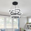 O'NEELDY Modern 3 Ring LED 52W Black Pendant Light with