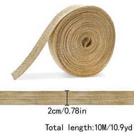 HAIKING Burlap Ribbon, 1 Roll Christmas Linen Ribbon Roll for DIY Craft, Gift Wrapping, Christmas, Wedding Decorations (2cm x 10m/0.78in x 32.8ft)