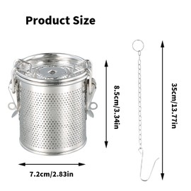 Stainless Steel Spice Strainer for Soups Spice Basket Brine Basket Spice Filter Tea Filter Loose Jug Large Tea Strainer Stainless Steel for Teapot Tea Filter Tea Strainer Tea Ball Strainer with Carry