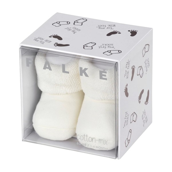 FALKE Erstling B SO coton unies 1 paire, Chaussettes Mixte bébé, Blanc (Off-White 2040), 50-56