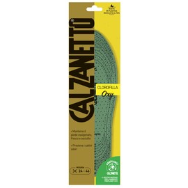 Calzanetto, Breathable Anti-Odour Chlorophyll Insole Suitable for All Types of Footwear Universal Size 7-11, Green