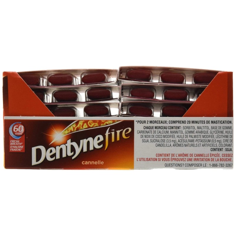 Mondelez International Dentyne Fire Bubble Gum, Cinnamon, 12x12/144ct, {Imported from