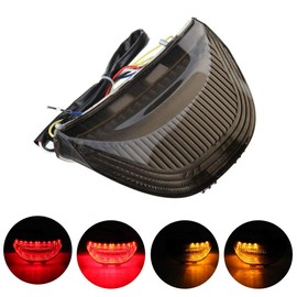 DTR2017 Smoked ATV LED Tail Light, 12V Motorcycle Brake Light with LED Turn Signals Compatible with 2003-2006 Honda CBR600RR, 2004-2007 CBR1000RR