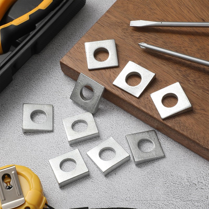Blulu 10 Pcs 1/2" Square Beveled Washer, 1-1/8" x 1-1/8"