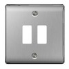 BG Electrical GNBS2 Nexus Metal Brushed Steel 2 Module Frontplate