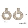 14K Gold Plated Rhinestone Drop Dangle Geometric Circle Statement Earrings