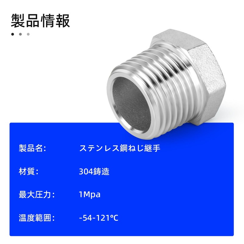 TAILONZ PNEUMATIC 2pcs Cast 304 Stainless Steel Reducer Hex Fittings,