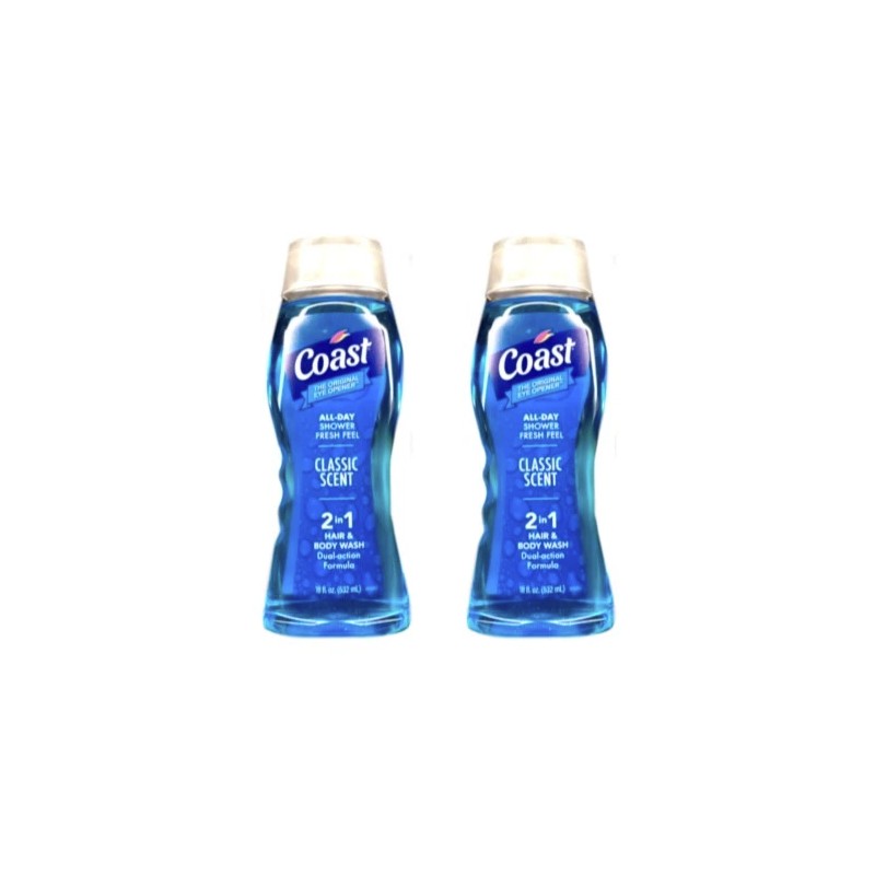 2 Pack Coast Classic Scent Hair & Body Wash 18Oz