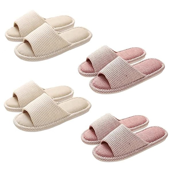Tzrcyc Slippers, Indoor Shoes, Front Opening, Anti-Slip, Washable, Cute, Room Shoes, House Slippers, Guest Slippers, Women's, Men's, Stylish, Spring, Summer, Autumn, Room, Couples Slippers, Office