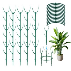 15 Pack Stackable Monstera Plant Support & Plant Cage Support Rings, Plant Holder Sticks for Indoor Plants, Moss Poles for Climbing Plants, Plant Support Stakes, Indoor Plant Trellis for Potted Plants