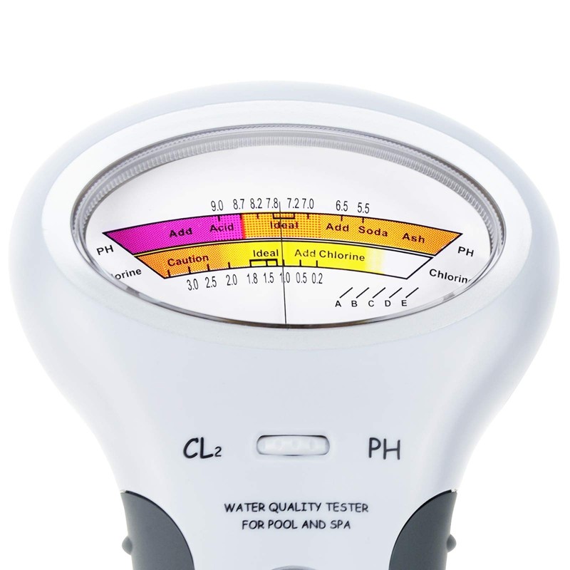 Dual-Function Water Tester: pH & Chlorine (CL2) Meter for Pools,