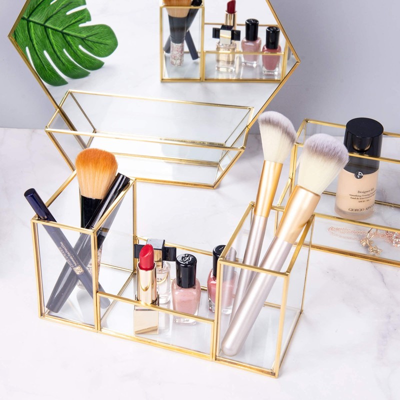 Feyarl Makeup Brush Case, Brush Stand, Cosmetic Brush Holder, Brush