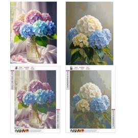 SAIMIUBO Diamond Painting Kits for Adults,2Pack Hydrangea Full Drill Diamond Art Kits for Adults Beginners,Round 5D DIY Diamond Dots Paintings,Diamond Art Painting Home Wall Decor 12x16 inch