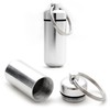 Pill Box, Set of 2 Aluminium Capsule, Key Pendant, Mini,