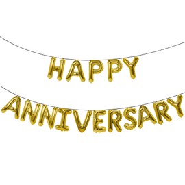Gold Balloons Happy Anniversary Banner 20inch Birthday Party Decorations Anniversary Party Decorations Anniversary Decorations Gifts Valentines Day Balloons With Happy Anniversary Banner