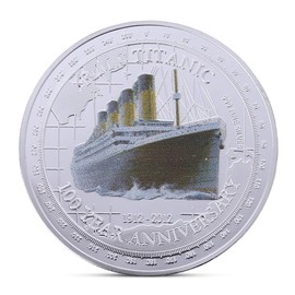 Moneda conmemorativa chapada en Titanic de 100 años y regalo coleccionable