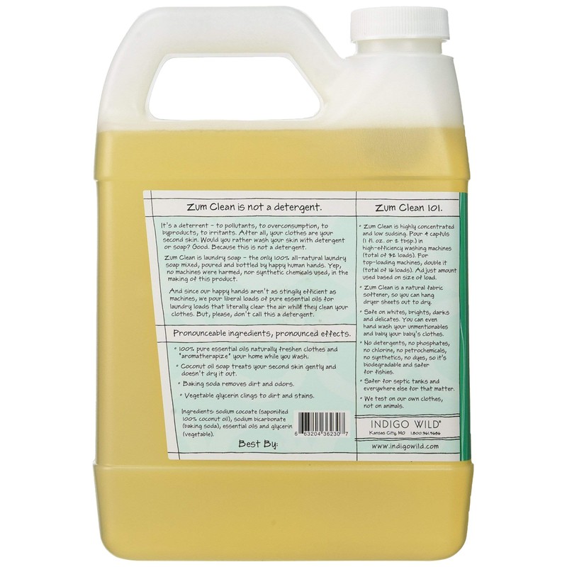 Indigo Wild Zum Clean Laundry Soap, Sea Salt, 32 Fluid