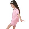 SWOMOG Silk Satin Pajamas Set Short Sleeve Button-Down PJs Two-Piece