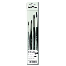 da Vinci Brushes 5598 Casaneo Large Round (Sizes 5,6,8,10) Artist Brush Set, Black, 4