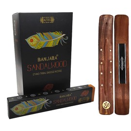 Aromasenses. Sahumerio Banjara Sandalo Incense Sticks, 15 g, Complete Box of 12 Boxes of 15 g + 1 Bar of Aromasenses (Sandelo)