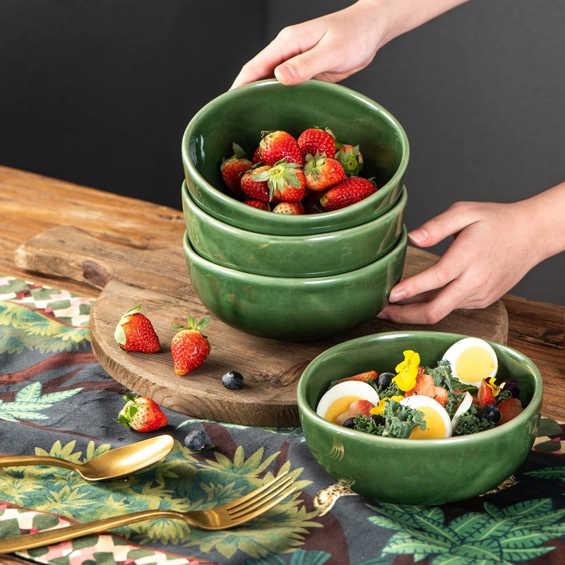 vicrays Ceramic Cereal Bowls Set - Porcelain 26 Ounce Soup