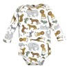 Hudson Baby Unisex Baby Cotton Long-Sleeve Bodysuits, Rustic Safari, 6-9