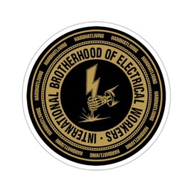 Electrician Union Blackout Sticker - Waterproof Vinyl Sticker - SIZE: 4" × 4"