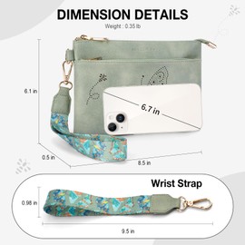 KITEVIUN Wristlet Wallets Clutch Purses for Women, Slim RFID Blocking Cell Phone Wallet Purse with Credit Card Holder