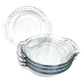 Designware Easy Grip Crystal Clear Miniature 6""Anchor Glass Pie Dish Plate - Set of 4, G33PPCD.4