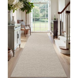 DEXI Hallway Runner Rug 2'x7', Non Slip Rubber Backed Runners Carpet, Ultra Thin Entryway Rugs Indoor for Kitchen Hallway Entrance Bedroom, Beige