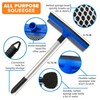 Window Squeegee with Long Handle and Scrubber, for Car, Boat,