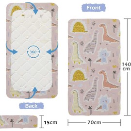 Cot Bed Sheets for Girl Boys | Fitted Crib Sheets 70x140cm | Easy Care Soft Cotton and Dureable, Unique Dinosaur Print Toddler Mattresses