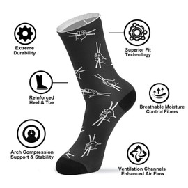PMAIHNAS Drumsticks Drummer Black Athletic Crew Socks Over the Calf Tube Socks Peformance Cushion For Men Women