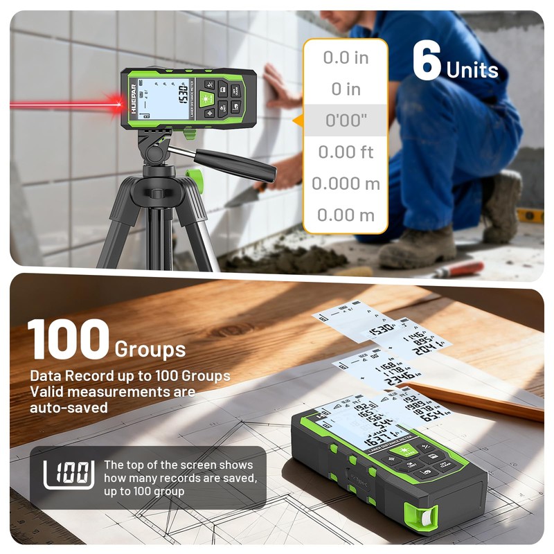 Laser Measuring Tool 3-in-1, Huepar 165 Ft Laser Measure & 33
