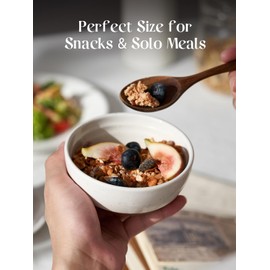 DOWAN 10 OZ Ice Cream Bowls Set of 6-4.5" Ceramic Small Dessert Bowls for Dips, Porcelain White Bowl for Ice Cream, Snack, Dip, Sauce, Small Portion Bouillon Cups Dishwasher & Microwave Safe