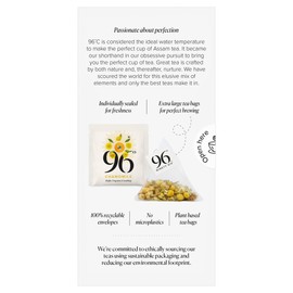 96° Chamomile Tea - 20 Pyramid Tea Bags, Individually Wrapped, Floral, Sweet and Relaxing, Biodegradable Plant-Based Bags
