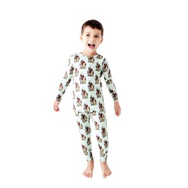 Dreamiere A Good Knight's Sleep Two Piece Pajama Set | Boys-Girls | Bamboo Viscose Toddler Sleepwear | Matching Family Pajama | Lightweight, Comfortable for Sensitive Skin - 10 Years