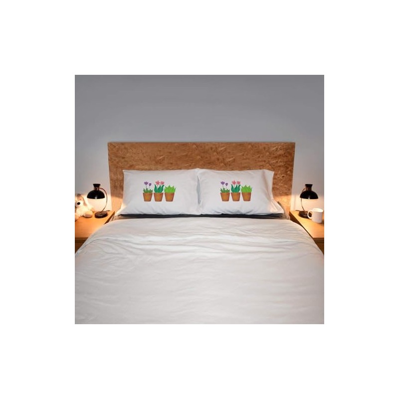 2 x 'Plants In Pots' Cotton Pillow Cases (PW00041890)