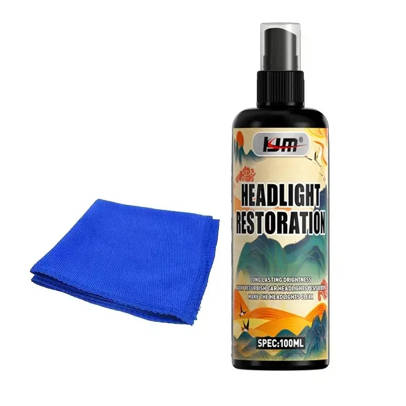 Car Headlight Lens Restoration Kit – Deoxidizer Solution for Cloudy