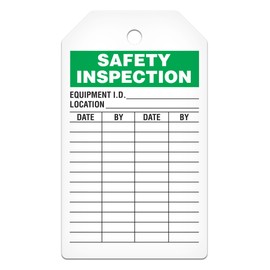 INCOM Manufacturing Inspection Tags, Safety Inspection, Heavy-Duty DuraPly™ Stock, Waterproof and Tear-Resistant, Green/Black On White, 5.75 Inch X 3.375 Inch X 10 Mil Thickness, 25 Pack, TG8004PT