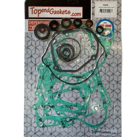 Top and Bottom End Engine Gasket Kit Set with Oil Seals Replacement for Suzuki RM125 1998-2000