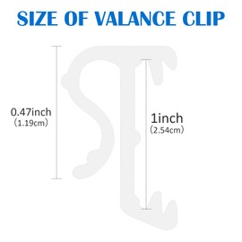 Jetec Blind Valance Window Blind Clips 1 Inch Hidden White Plastic Valance Retainer Clips(20 Pieces)